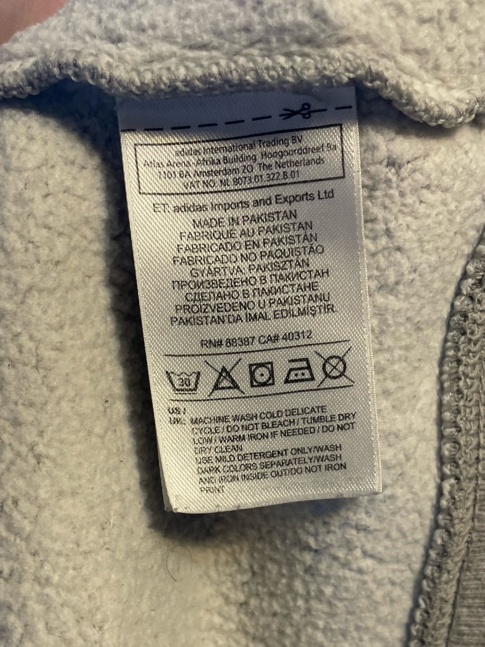 Adidas Originals Grey Fleece Crewneck Sweatshirt XS - Picture 5 of 5